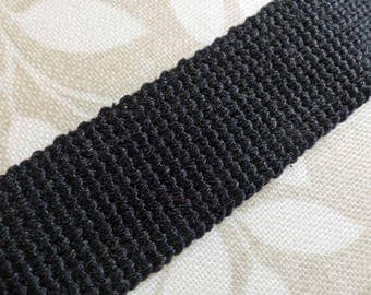Cotton Webbing - Black - 1m length x 30mm wide