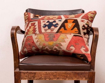 kilim pillow, handmade pillow, 16x24 inches (40x60 cm) Turkish kilim pillow, Decorative pillow, Boho pillow
