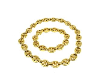 Vintage 1980's Necklace | Mariner Necklace | Mariner Bracelet | 1980s Necklace | 1980s Bracelet | Gold Necklace | Gold Bracelet