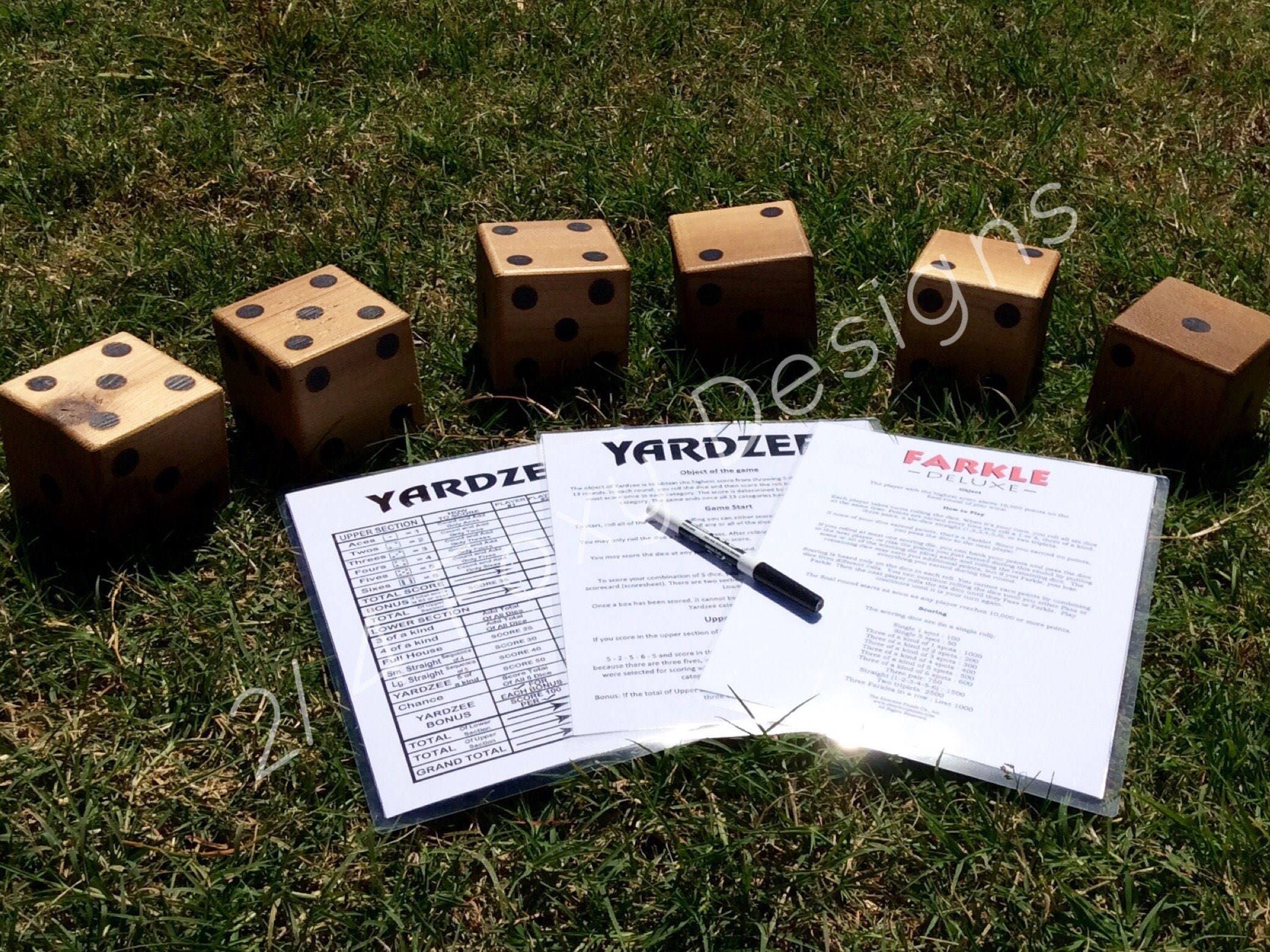 Wooden Yard Dice / Large Lawn Dice