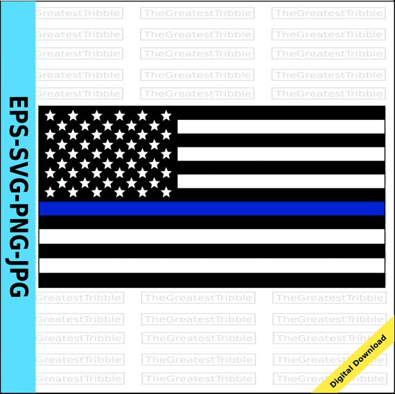 Download Thin Blue Line United States Flag eps svg png jpg Vector