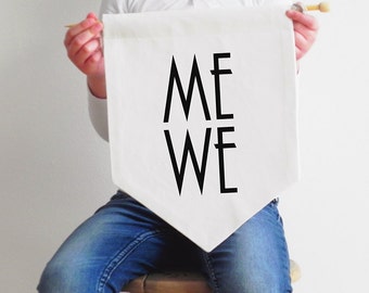 Inspirerende muur opknoping - Me We - muur opknoping - zwart of goud