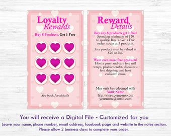 Loyalty Cards | Double Sided Card | Jamberry Compatible