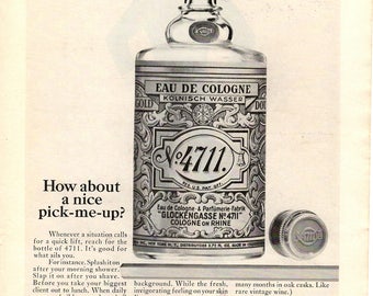 1960s 4711 Cologne vintage magazine ad wall decor barber shop decor (1704)