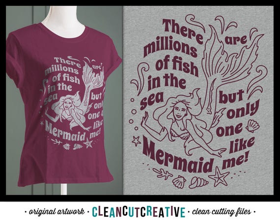 Download SVG Mermaid svg funny shirt design millions fish teen girl