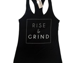Rise & Grind Black Racerback Workout Tank Top