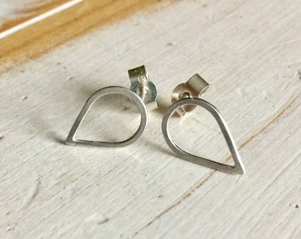 Silver Teardrop Studs, Teardrop Earrings, Silver Teardrop Studs, Sterling Silver Teardrop Earrings, Geometric Shaped Earrings, Everyday Wear