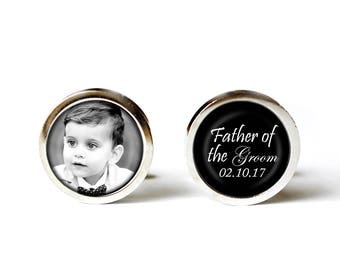 Photo Cufflinks, Wedding Cufflinks, Father of the Groom Cufflinks, Custom Cufflinks, Gift from Bride, Keepsake Cufflinks, Dad Cufflinks