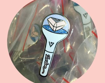 Seventeen Caratbong Lightstick Glitter Enamel Lapel Pin kpop Fanmade Badge Merchandise Carat 세븐틴 Cotton Candy Ocean SVT