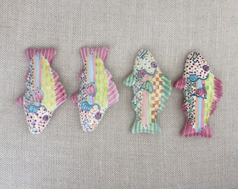 Mackenzie-Childs Drawer Pulls Set of 4 Fish Knobs Pulls Hardware