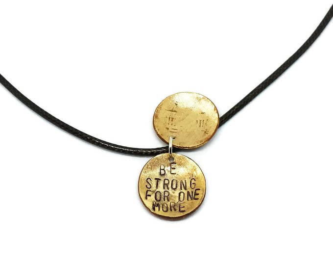 Be Strong For One More Hand Stamped Locket, Hidden Message Necklace, Suicide Prevention, Mental Health Awareness, Suicide Awareness, N013