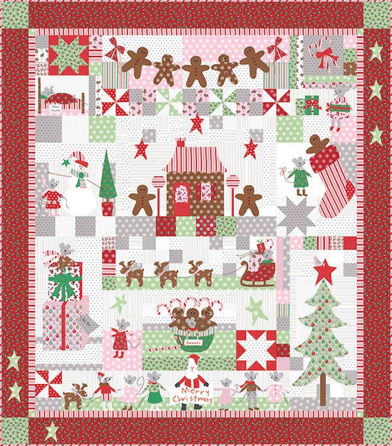 SUGAR PLUM CHRISTMAS Quilt Kit Moda Fabric by Bunny Hill