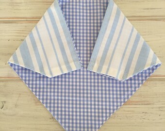 Dog Bandana,Reversible Dog Bandana,Dog Neckerchief,Bandana,Dog Clothes,Dog Collar,Reversible,Striped Dog Bandana,Gingham Dog Bandana