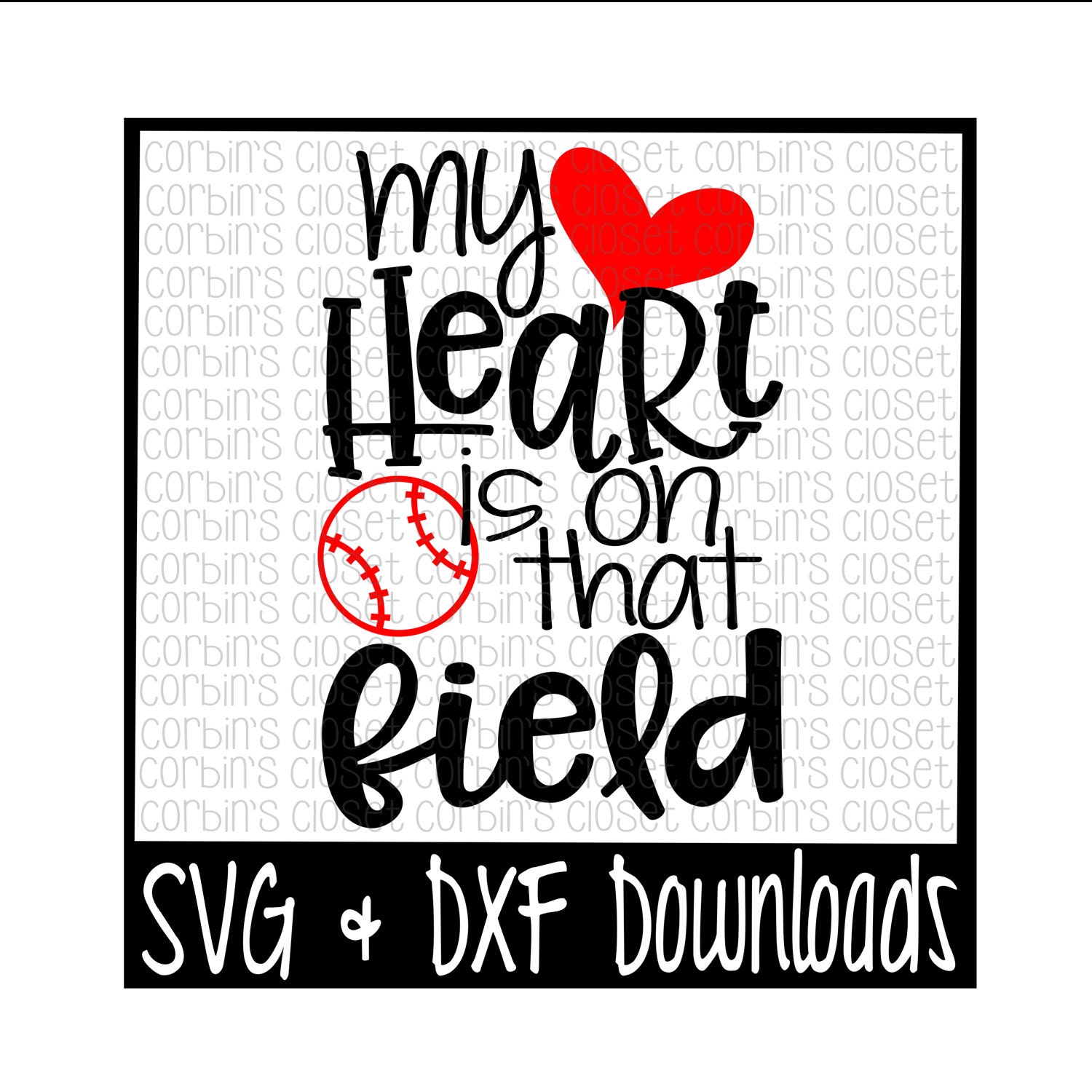 Download Baseball Mom SVG Baseball SVG My Heart Is On That Field