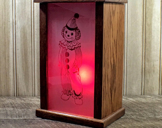 Vintage Happy Clown Shadow Box Night Light for Baby's Circus or Clown Theme Nursery Great Baby Shower Gift Vintage Happy Clown Shadow Box Night Light for Baby's Circus or Clown Theme Nursery Great Baby Shower Gift