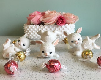 Homco Ceramic Bunny Trio