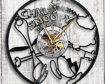 Charlie Brown & Snoopy Vinyl LP Record Wall Clock