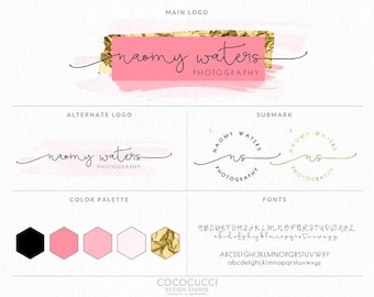 Premade Logo Design, Logo, Initials Logo, Ornaments, Gold, Photograhy Logo Watermark, Logo Branding, Customizable for any business logo