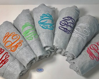 Monogrammed long sleeve Pocket T-shirt / Monogrammed long Sleeve Pocket Tee / Monogrammed Tee / Long sleeve Monogram shirt