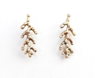 Ear Crawler - Ear Crawler Earrings - Sea Earrings - Silver Stud Earrings - Silver Studs - Nautical Earrings - Nautical Jewelry - Gold Studs