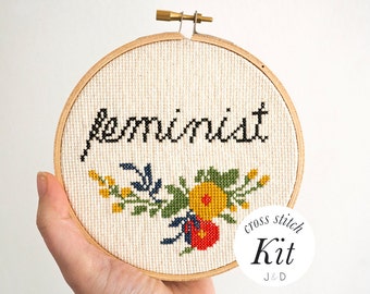 Feminist, Modern Cross Stitch Kit