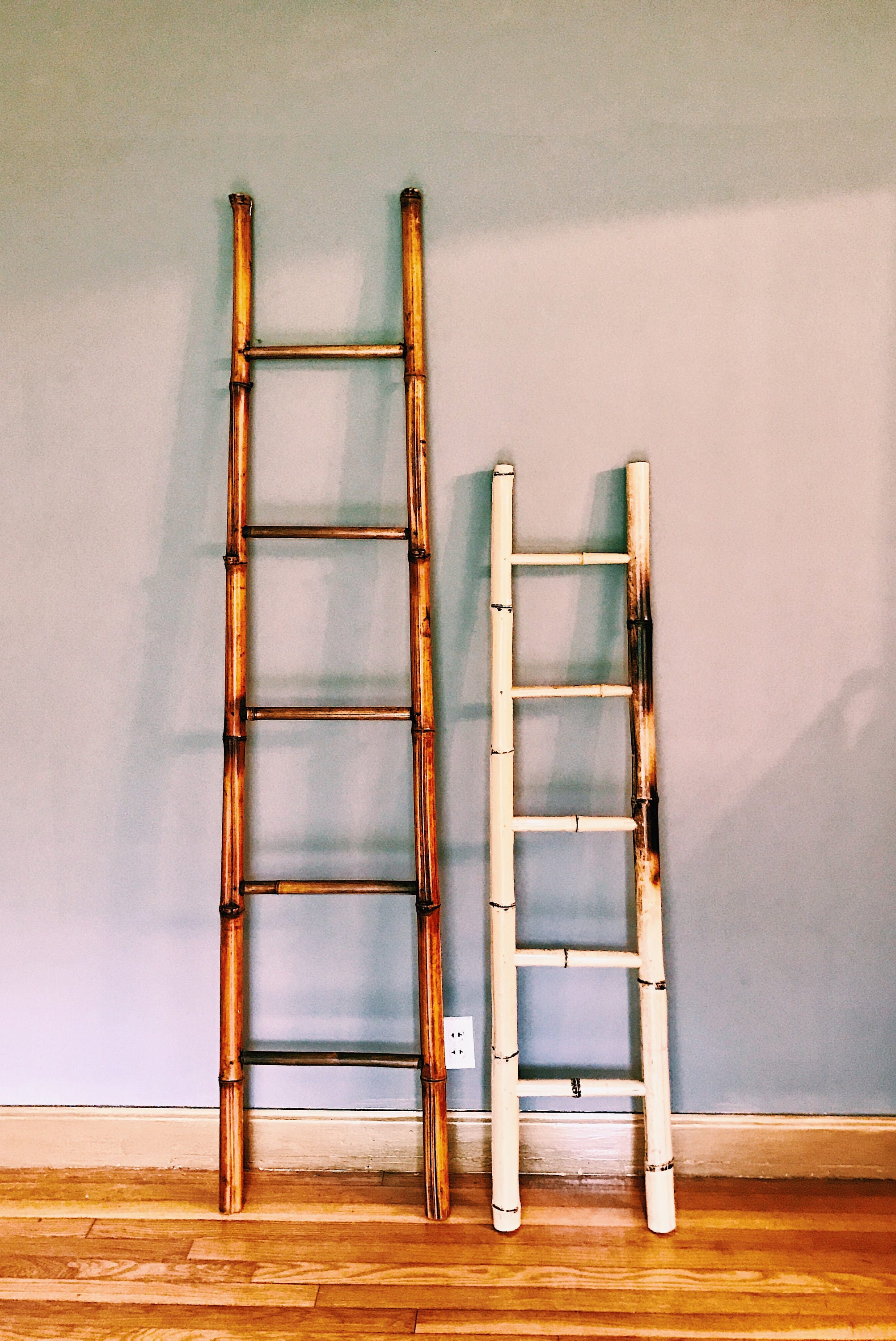 Vintage Bamboo Blanket Ladder / Towel Rack Ladder / Decorative