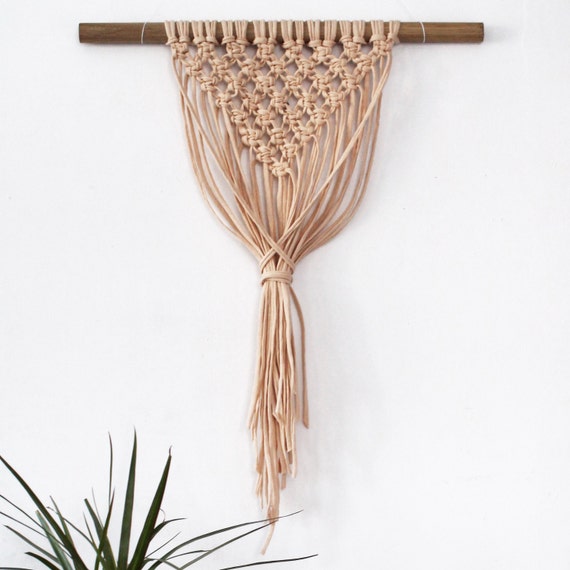 Macrame Wall Hanging on an Oak Stick. Modern by KNOTinterior