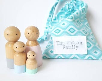 Personalised Peg Family, Custom Peg People, Wooden Peg Dolls, Mothers Day Gift, Anniversary Gift, Personalised Baby gift