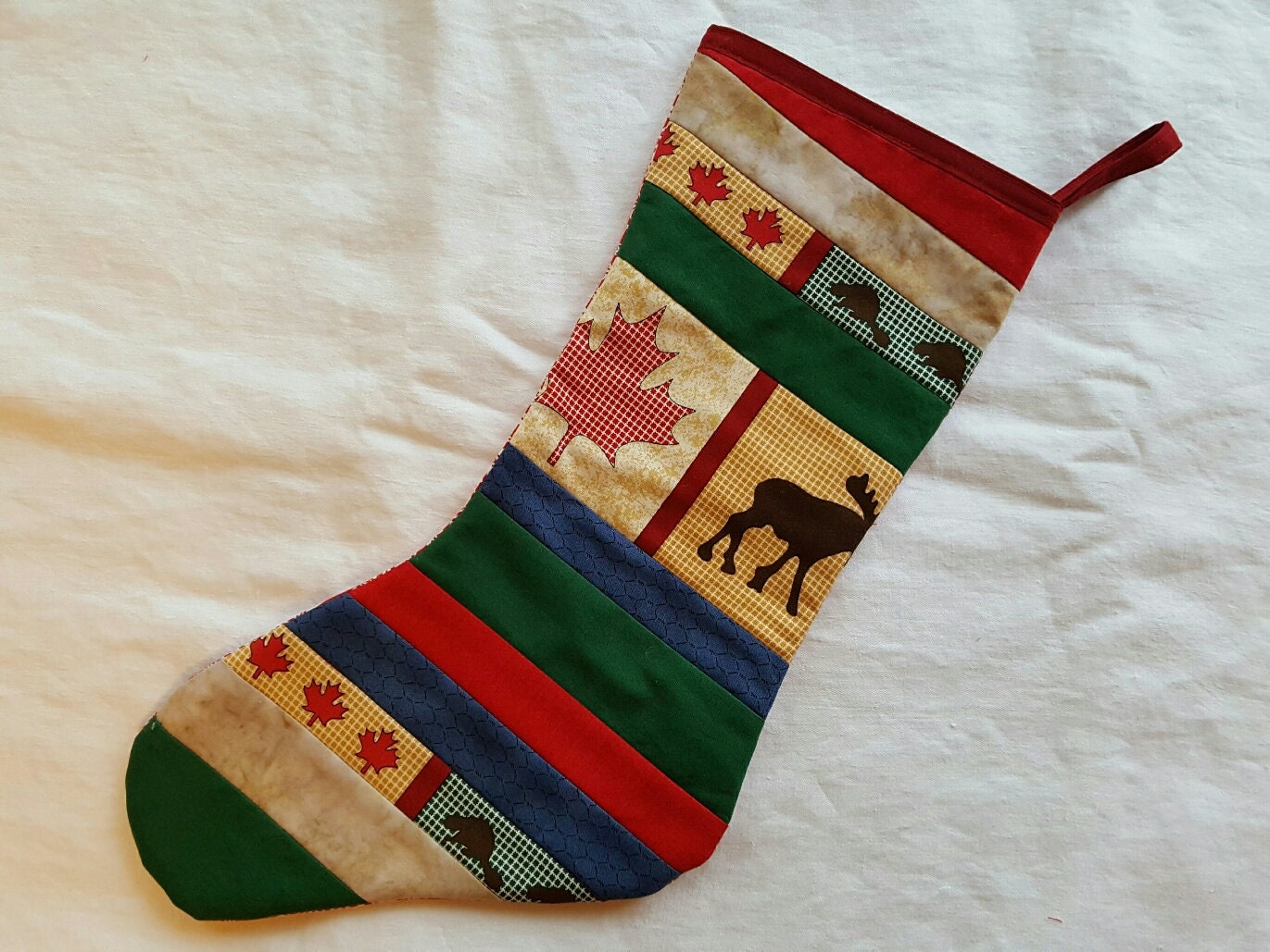 Canadian Quilted Christmas Stocking