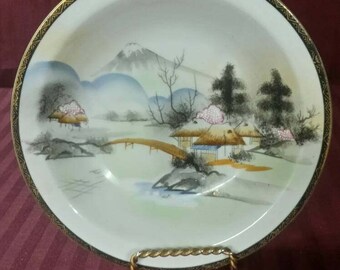 Rare vintage Kutani porcelain china soup or salad bowls. Hand painted. 3 available