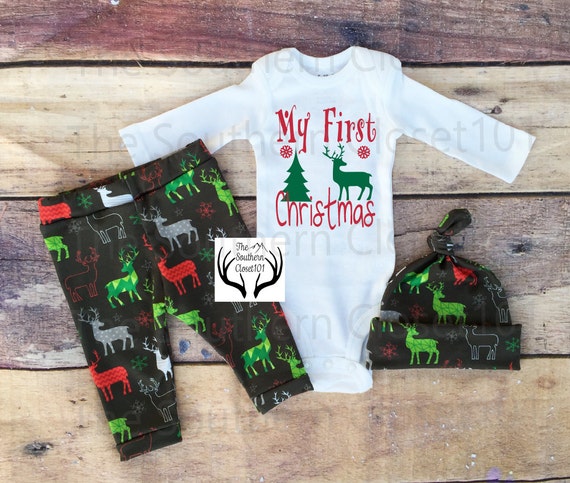 Boys Christmas OutfitMy First ChristmasBoys Deer