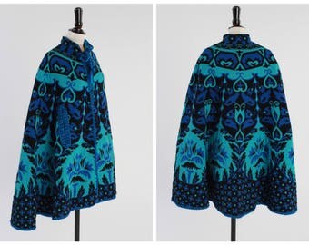 Vintage 1970s Woven Tapestry Cape