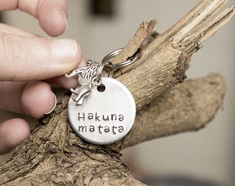 Hakuna Matata - Unique Pet Id Tag - Personalised Pet Tag - Hand stamped Aluminium id Tag - Dog Tag - Cat Tag - Custom Tag - The Lion King