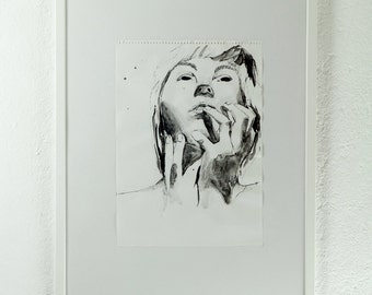 Original ink drawing, portrait