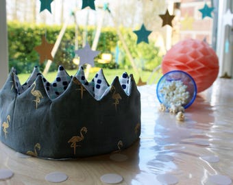 Crown textile reversible for child