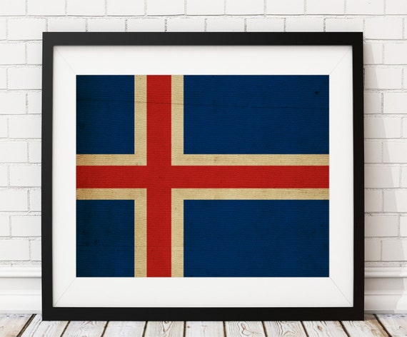 Iceland Flag Art Iceland Flag Print Icelandic Flag Poster
