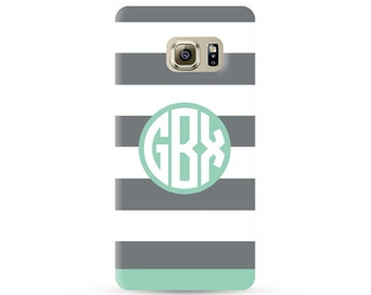 Personalized Samsung Galaxy S7 edge case, galaxy s7 edge plus case, personalized galaxy s6 case, custom monogram samsung galaxy case stripes