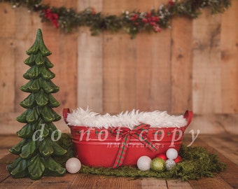 Christmas Newborn Digital Backdrop with Christmas Tree