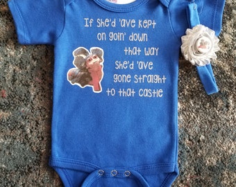 Labyrinth Blue Onesie with Headband Size 0-3 Months