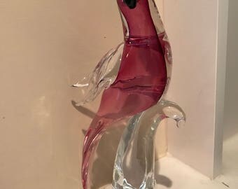 Vetri Di Murano Art Glass Parrot Sculpture