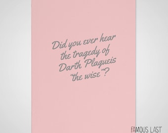 Star Wars - Darth Sidious / Emperor Palpatine - Tragedy of Darth Plagueis - Prequel Memes - any occasion funny card