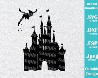INSTANT DOWNLOAD SVG Disney Inspired Castle Peter Pan for Cutting Machines Svg, Esp, Dxf and Jpeg Format Cricut Silhouette