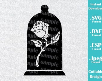 INSTANT DOWNLOAD SVG Disney Inspired Beauty and the Beast Rose for Cutting Machines Svg, Esp, Dxf and Jpeg Format Cricut Silhouette