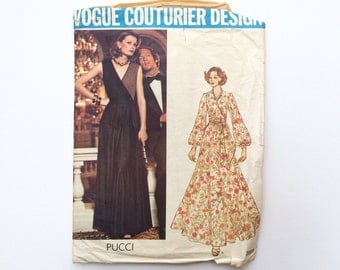 1970s B40 Dress Sewing Pattern : Vogue Couturier Pucci 2959