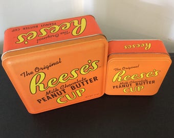 Vintage Reese's peanut butter cup tins 1992 & 1995