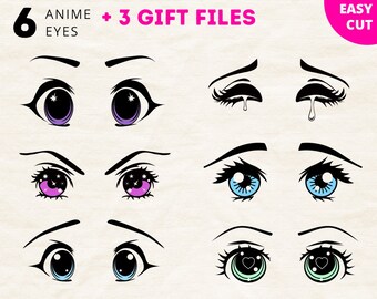 Anime Svg Anime Eyes Svg Cut Files Manga Eyes Svg Anime clipart Svg for Cricut Svg Download Eyes Dxf Silhouette Vinyl Heat Press Transfer