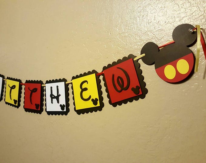 Mickey Mouse Name Banner