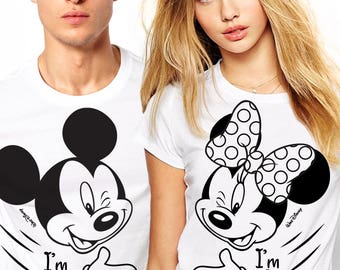 Disney shirts, Graphic Disney tees, Disney Couple Shirts, Matching Couple Disney Shirts, Her Minnie and His Mickey couple shirts, Disney tee