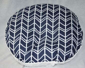 Boppy Lounger Cover- Navy Herringbone With Minky Underside