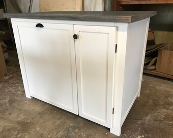 Kitchen island with wood countertop